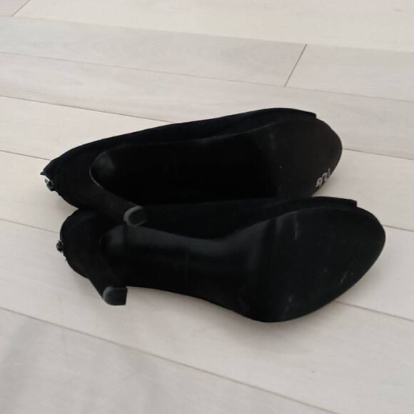 Nine West Women Leather Suede V Cut Ankle Booties Black Size 8M - Picture 2 of 8